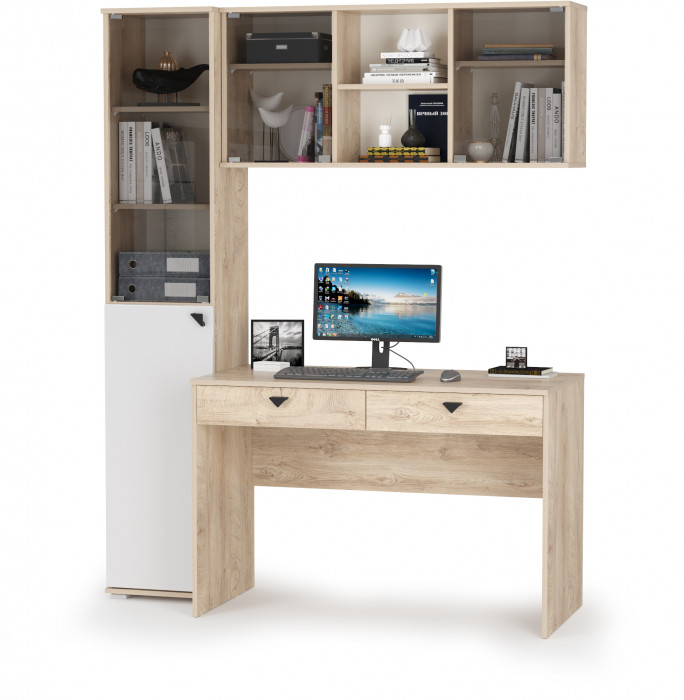 Бостон № 23, дуб эндгрейн элегантный/фасады МДФ милк рикамо софт