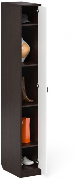 Прихожая П-6-500 Пенал, венге/фасады МДФ белое дерево фрезеровка прованс