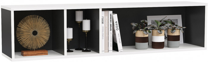 Сидней Комплектация № 003, корпус белый/чёрный/фасады МДФ белый глянец