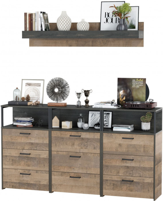 Трувор Гостиная 003, дуб гранж песочный/интра