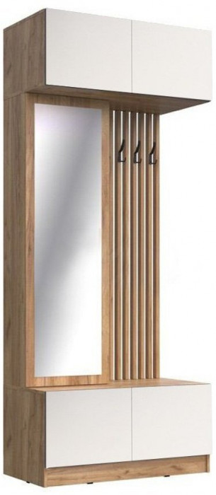 Модульная прихожая Роджина, комп.4 (Графит, Крафт золотой)