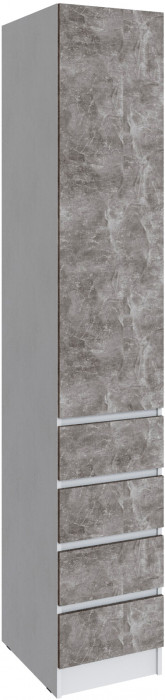 Шкаф Мадрид (0,4) с 4 ящ. без ручек, Белый/Ателье светлое