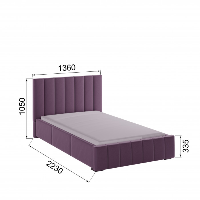 Нега Кровать интерьерная 120 винный, ортопед