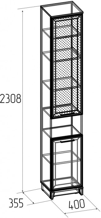 Шкаф книжный Аурелио 9, антрацит