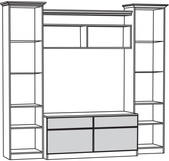 Ливерпуль Набор мебели 1, ясень ваниль/белый
