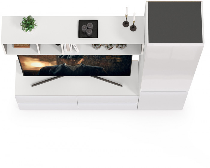 Сидней Комплектация № 004, корпус: белый/чёрный/фасады: МДФ белый глянец