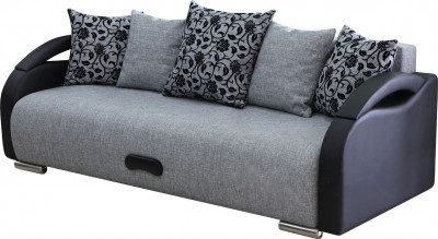 Диван еврокнижка Юпитер рогожка серая 5 подушек