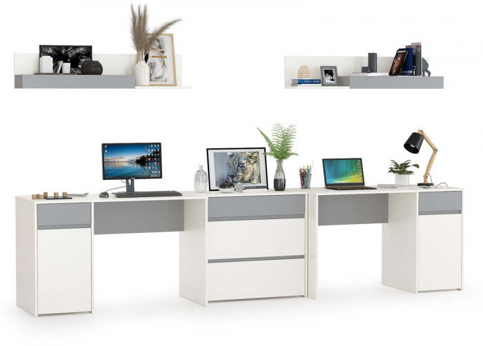 Торонто Компоновка № 10, белый шагрень/стальной серый