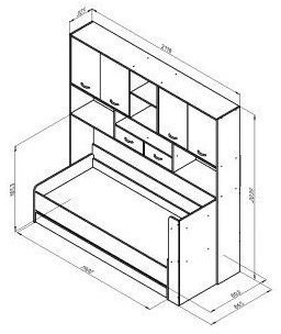 Дельта-21.03 Детская кровать с антресолью (Тренд), Голубой
