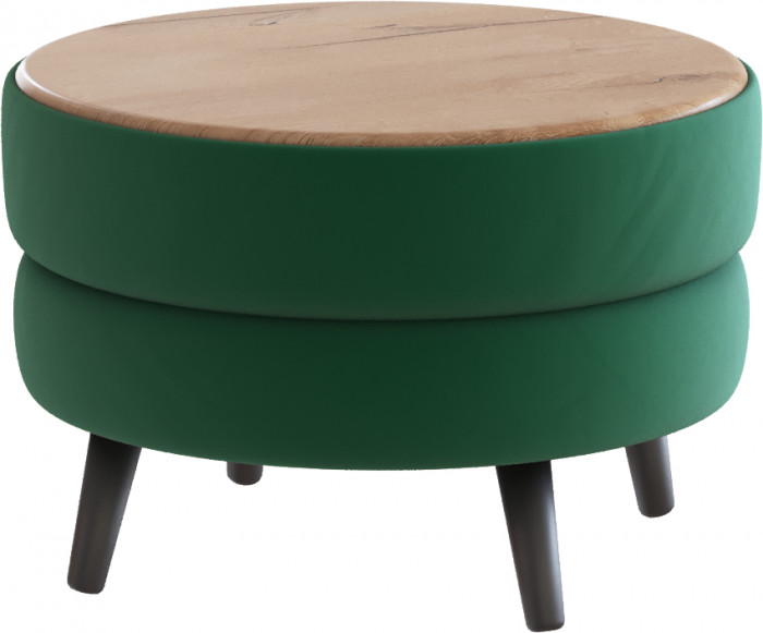 Стол журнальный "Рамус", Изумруд/МДФ дуб канадский