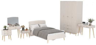 Афина Спальня 34-1200, цвет кашемир серый, сп.м. 1200х2000 мм., б/м, основание есть - фанера