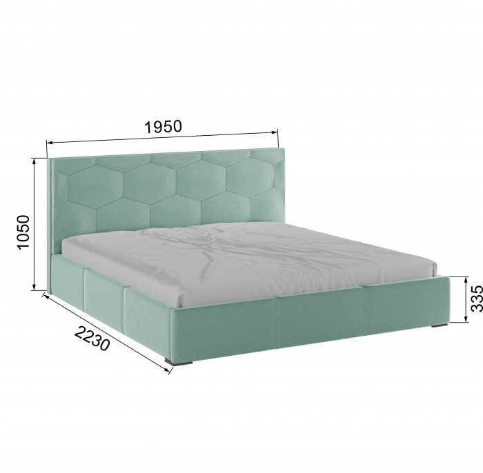 Манука Кровать интерьерная 180 мятный, ПМ