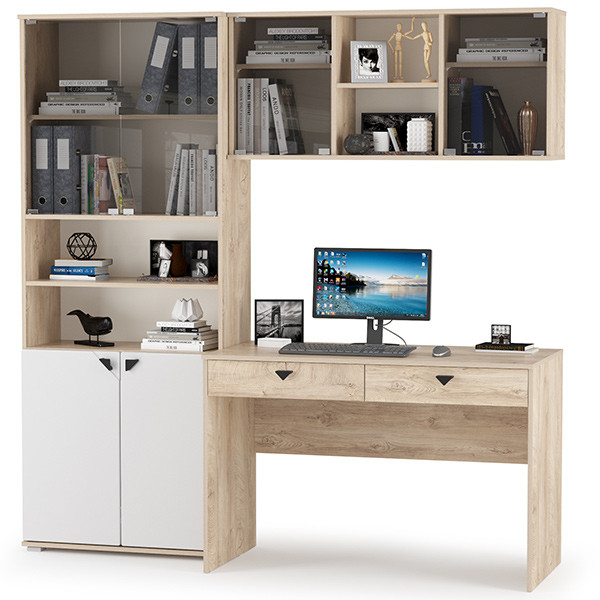 Бостон № 25, дуб эндгрейн элегантный/фасады МДФ милк рикамо софт