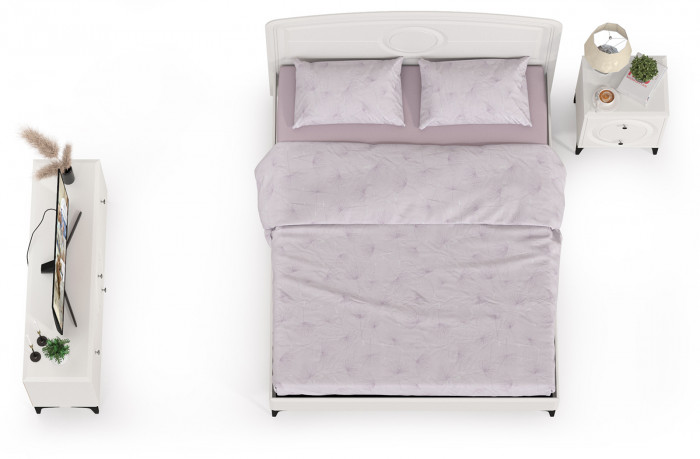 Валенсия Спальня № 39, цвет ЛДСП белый шагрень/МДФ белый шагрень, ортопед есть, сп. м. 1600х2000 мм., б/м