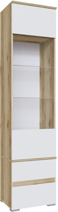 Пенал-витрина Плейона, Дуб делано/Белый