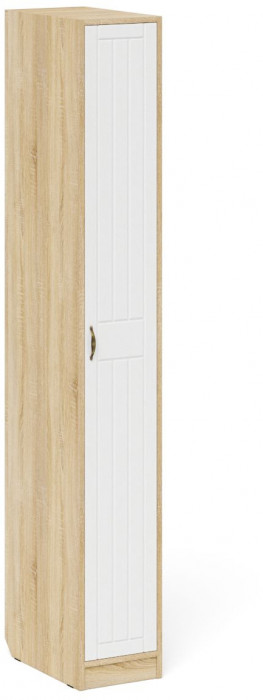 Прихожая П-6-500 Пенал, дуб сонома/фасады МДФ белое дерево фрезеровка прованс
