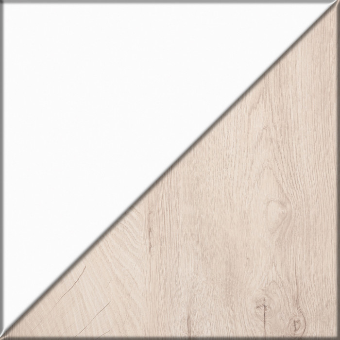 Муссон 11.41 Кровать БЕЗ ортопеда, цвет белый/дуб эндгрейн элегантный, ШхГхВ 165,6х221,7х103 см., сп. м. 1600х2000 мм., б/м, б/о