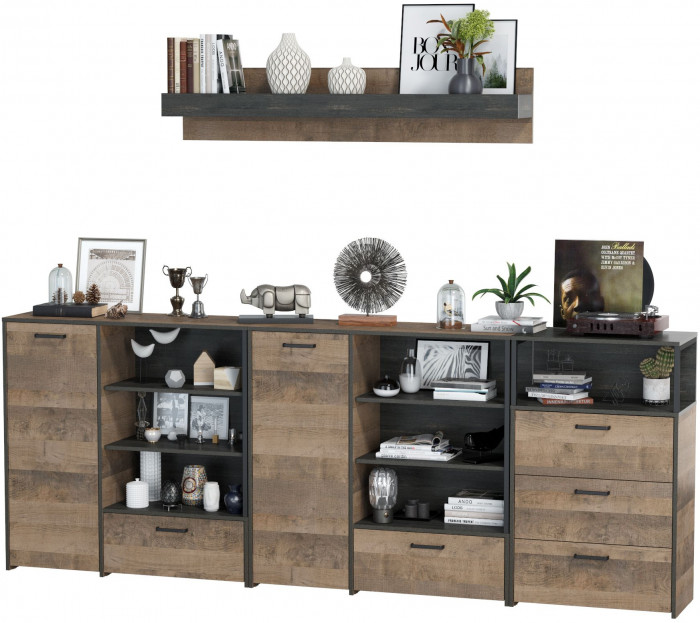 Трувор Гостиная 005, дуб гранж песочный/интра