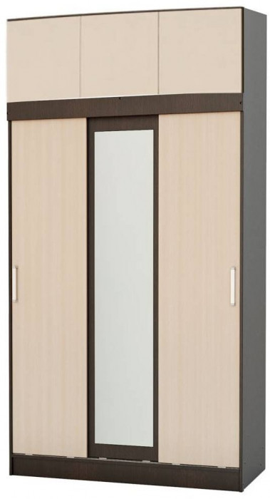 Бася Шкаф-купе с антресолью (Дуб крафт белый/Графит)