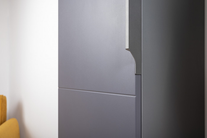 Октава Прихожая 15-123Н, серый графит/дуб крафт золотой/фасады МДФ серый графит