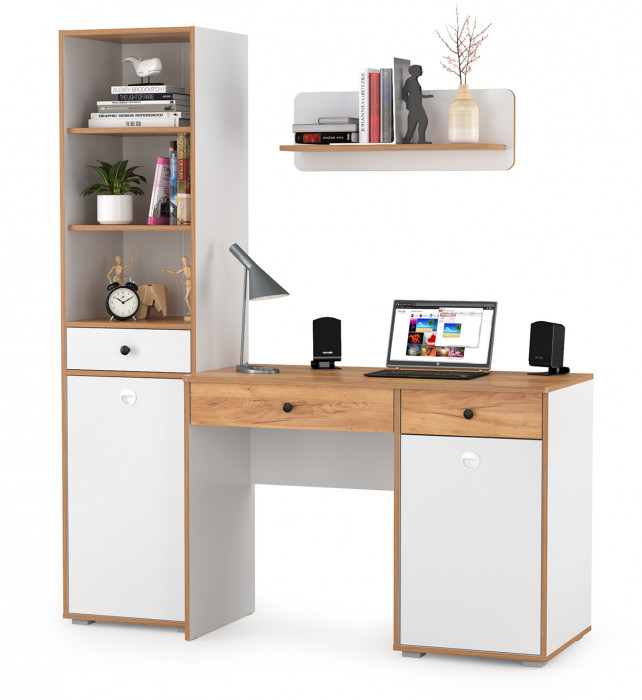 Вуди Компоновка № 03, белый премиум/дуб крафт золотой