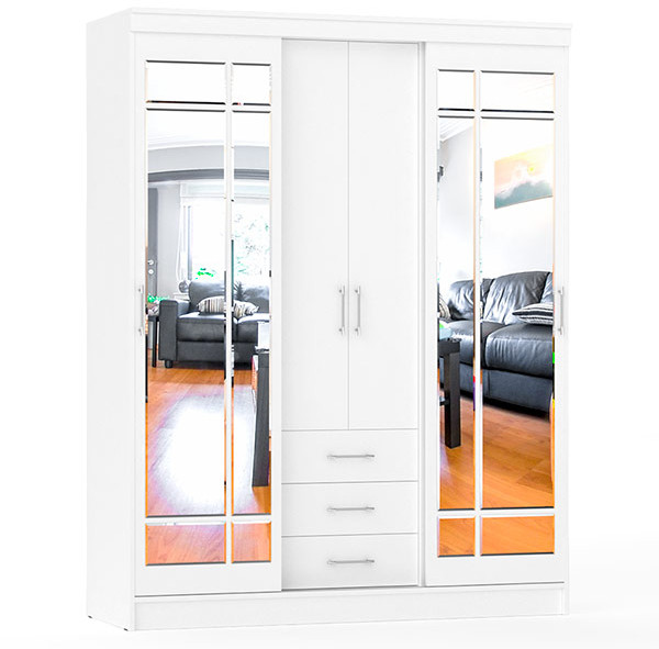 Шкаф-купе СВК-1700, цвет белый, ШхГхВ 170х61х220 см.