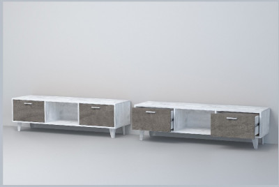 Эго Тумба Т-3 НГ (Камень Темный/Бетон Светлый)