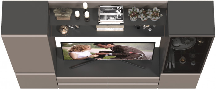 Сидней Комплектация № 069, корпус: антрацит/фасады: МДФ веллюто капучино