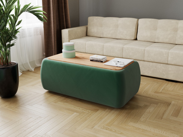 Стол журнальный Дизи изумруд/мдф дуб канадский