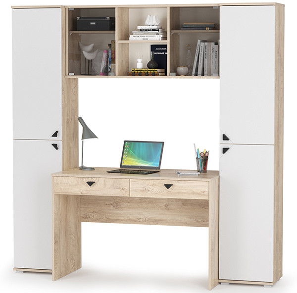 Бостон № 27, дуб эндгрейн элегантный/фасады МДФ милк рикамо софт