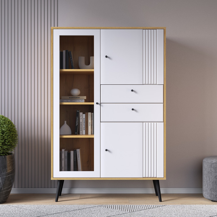 Шкаф низкий (1 стеклодверь) Вега Саксония