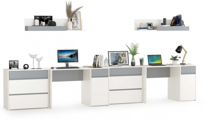 Торонто Компоновка № 13, белый шагрень/стальной серый