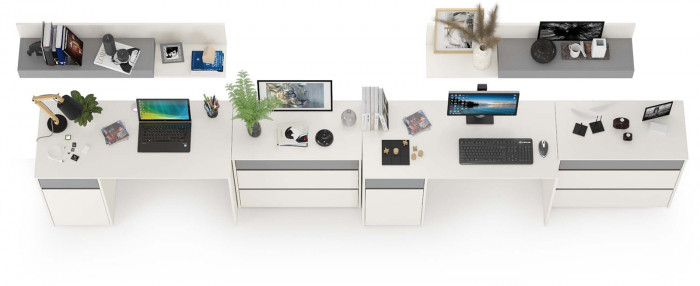 Торонто Компоновка № 13, белый шагрень/стальной серый