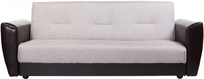 Диван-кровать Амстердам, 120х190, книжка, рогожка/экокожа, бежевый