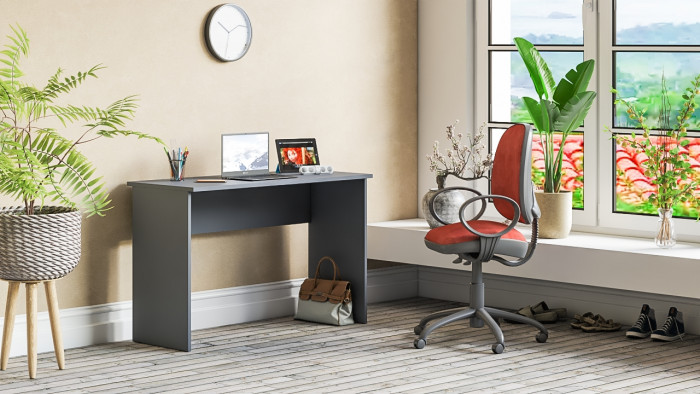 Мори Стол письменный МСП1200.1, цвет графит, ШхГхВ 120,4х50х76,6 см.