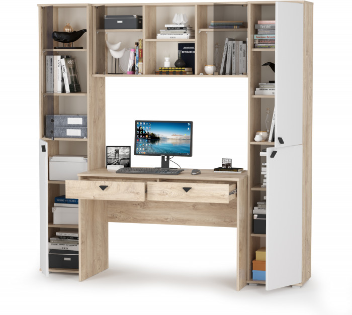 Бостон № 29, дуб эндгрейн элегантный/фасады МДФ милк рикамо софт