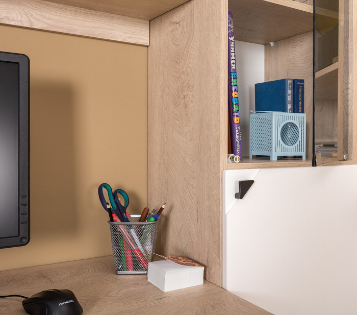 Бостон № 29, дуб эндгрейн элегантный/фасады МДФ милк рикамо софт