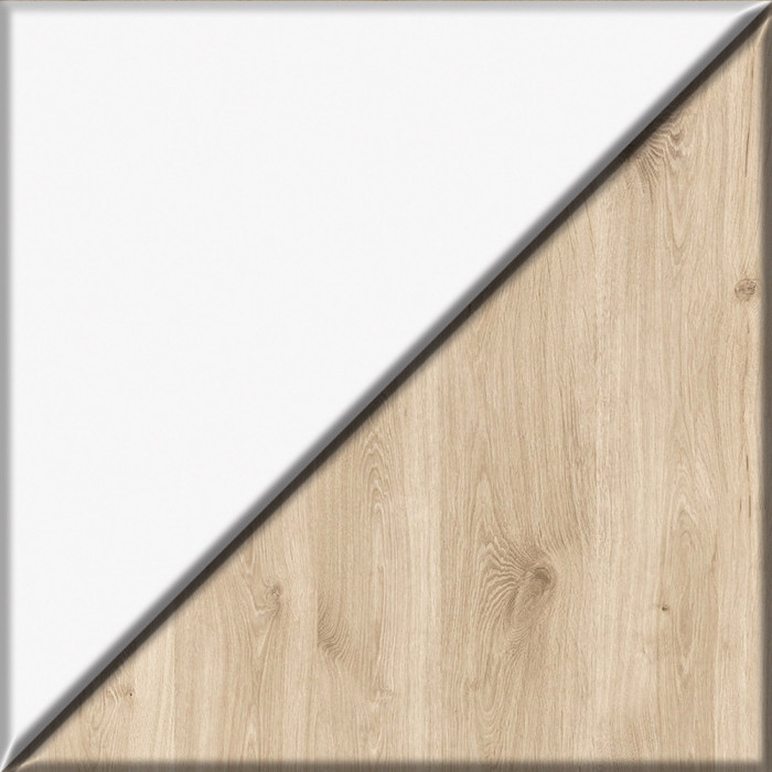 Эйп 11.40 Кровать + 13.322 Комод, цвет белый/дуб белый, сп. м. 800х1600 мм., б/м, основание есть, макс. нагрузка 80 кг., рек. выс. матр. 120 мм.