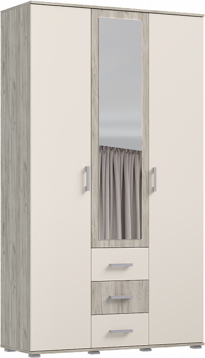 Шкаф 3-х створчатый Белла, Крафт серый/Кашемир