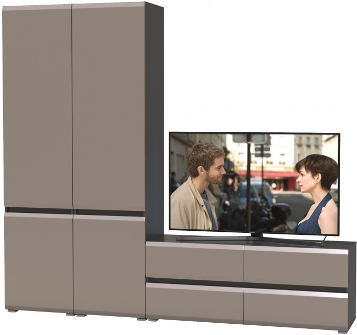 Сидней Комплектация № 007, корпус: антрацит/фасады: МДФ веллюто капучино