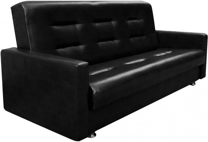 Диван Аккорд 140 черный, пружинный блок Боннель