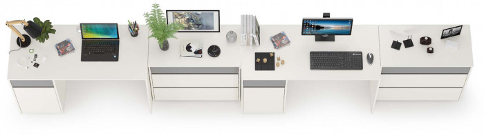 Торонто Компоновка № 14, белый шагрень/стальной серый