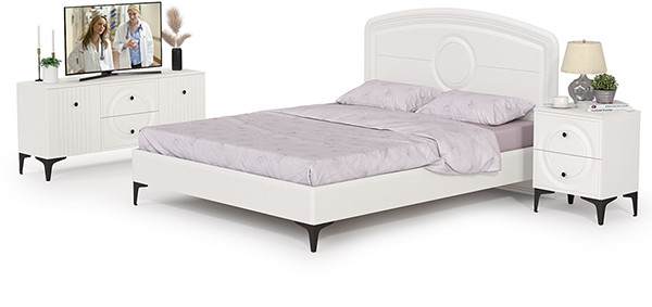 Валенсия Спальня № 39, ЛДСП белый шагрень/МДФ белый шагрень