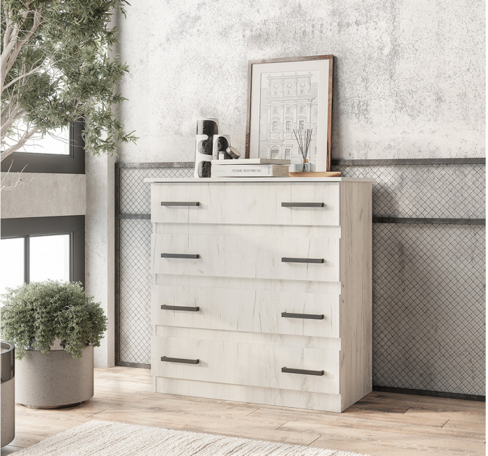 Комод Стандарт №6, Дуб крафт белый