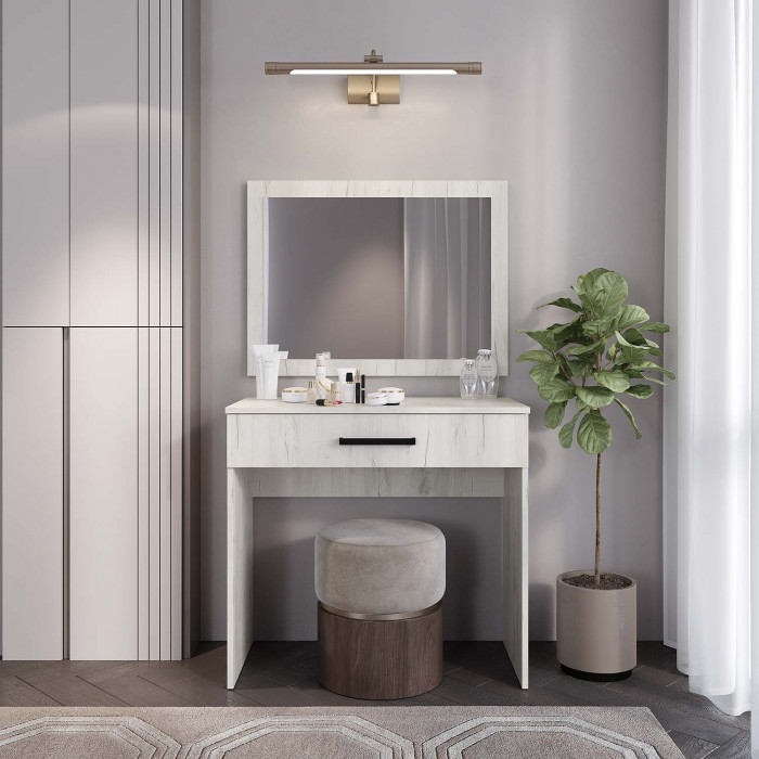 "Фиеста" зеркало (800х600) дуб крафт белый