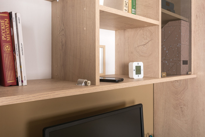 Бостон № 30, дуб эндгрейн элегантный/фасады МДФ милк рикамо софт