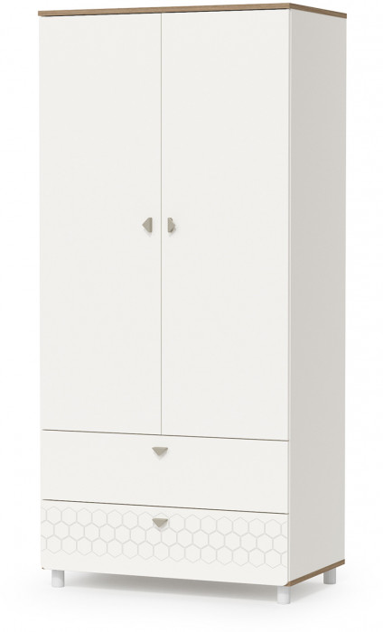 Эйп 11.40 Кровать + 13.334 Шкаф, цвет белый/дуб белый, сп. м. 800х1600 мм., б/м, основание есть, макс. нагрузка 80 кг., рек. выс. матр. 120 мм.