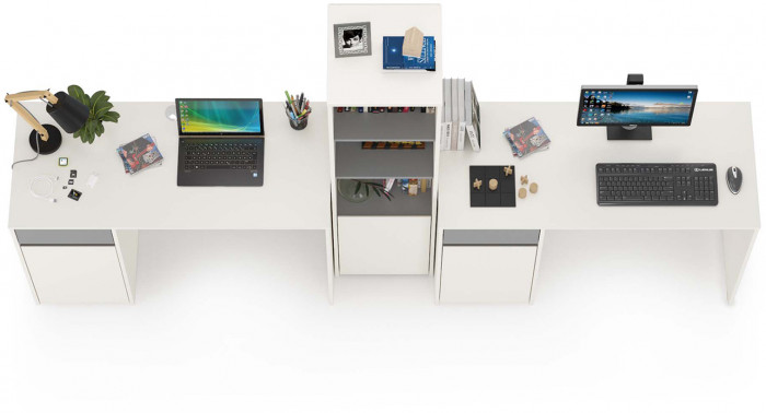 Торонто Компоновка № 15, белый шагрень/стальной серый