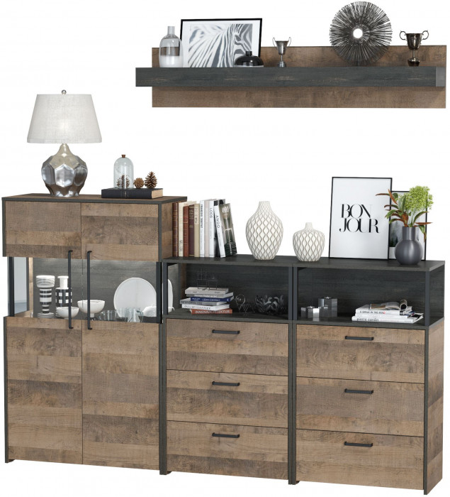 Трувор Гостиная 009, дуб гранж песочный/интра