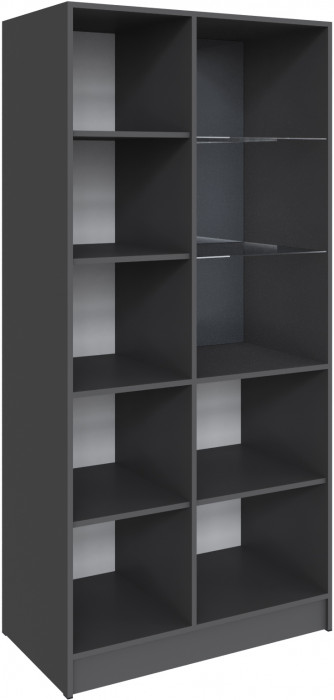 Шкаф Мадрид (0,9) с 1 витриной, Графит серый